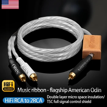 Odin HiFi RCA 2RCA Audio Kábel OCC Tiszta Ezüst Core RCA Férfi-2RCA Férfi Kábel CD lejátszó, TV Erősítő Keverő