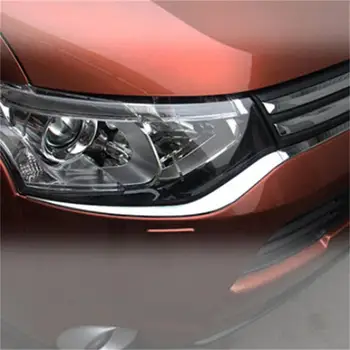 Mitsubishi Outlander 2013 2014 2015 ABS Chrome Fényszóró Szemöldök Trim Első Lámpa Lámpa Szemhéj Csík Autó Stílus Tartozékok