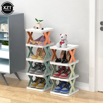 Egyszerű Tároló műtárgy Rakható többrétegű egyszerű cipősszekrény haza küszöbön cipős szekrény kis szűk cipő szekrény tárolására