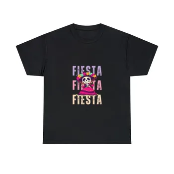 2023 Dia De Los Muertos Fiesta A Halloween Tshirt Fekete Street-style Hip-hop pólók Női-Férfi T-shirt