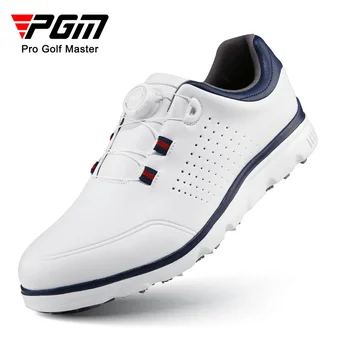 PGM Golf Cipő Férfi, csúszásmentes Köröm Gomb Csipke Vízálló, Super Fiber Sport Golf Cipő Férfi Cipő