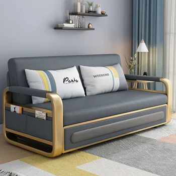 Technológia szövet kanapé kettős felhasználású modern, egyszerű, egy -, illetve kétágyas nappali, kis egység multi-funkcionális tároló összecsukható