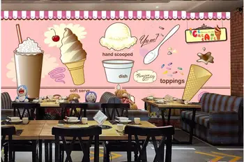 3d háttérkép egyéni fotó falfestmény, fagylalt, fagylalt, kávézó, tej, tea, étterem 3d fali falfestmények tapéta a nappaliban