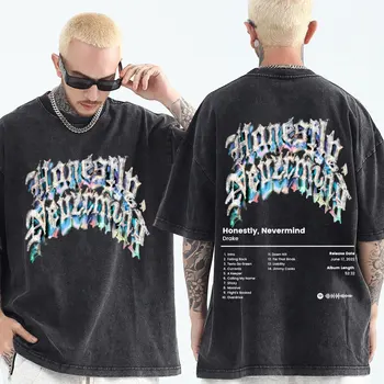 Rapper, Drake Mosott Vintage Print Póló Férfi Női Zenei Album Őszintén Mindegy Harajuku Rövid Ujjú Póló Streetwear