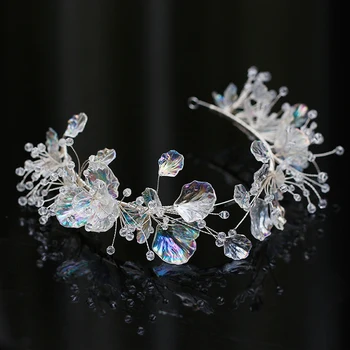 Crystal Pezsgő Menyasszony Fejpánt Kézzel készített Hairband a Csillogó Kristályok Bankett Esküvői Ruhák Szoknyák