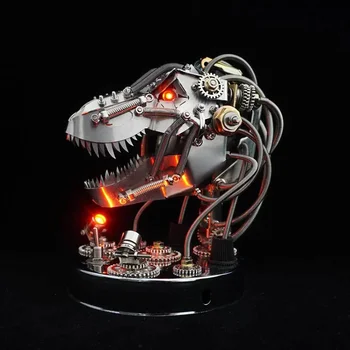 Világító Dinoszaurusz Modell Kit 3D-s, Fém Puzzle Rozsdamentes Acél DIY Punk Mechanikai Összeszerelés Puzzle Játék, Ajándék