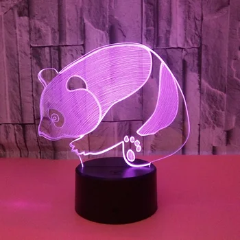 Nighdn Optikai Illúzió 3D Panda Éjszakai Fény 7 Színek Módosítása USB, LED-es Asztal, asztali Lámpa, Gyerekek, Gyerekek Karácsonyi Ajándék Brithday