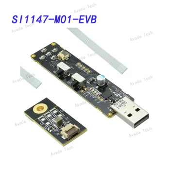 Avada Tech Si1147-M01-EVB Érzékelő toolstick USB dongle, Si1147-M01 bélyeg, valamint az igazgatóság I2C kábel.
