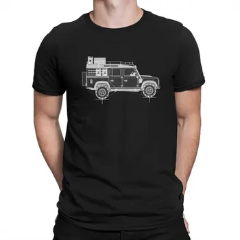 Férfi T-Shirt Defender 110 durva Tervrajz Divatos Pamut Póló, Rövid Ujjú Land Rover TEREPJÁRÓ Póló O Nyakú Felsők Nyomtatás