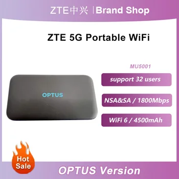 OPTUS Szabadtéri ZTE MU5001 Router 4G 5G CPE a Power Bank 4500mAh gyorstöltés NSA SA WiFi6 Max 32 Felhasználók 1800Mbps 5G WiFi Router