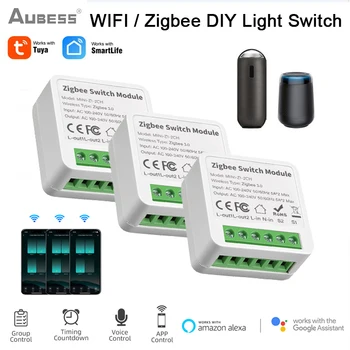 ZigBee/WIFI Tuya Mini Smart Switch 1/2/3/4 Banda Zigbee3.0 APP Hang Távirányító Kapcsoló Modul Amazon Alexa, a Google