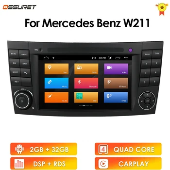 Android Autó Rádió Mercedes-Benz E-Osztály W211 W219 W463 W209 E200 E220 E300 Carplay DSP Multimédia RDS GPS 2Din Autoradio SWC
