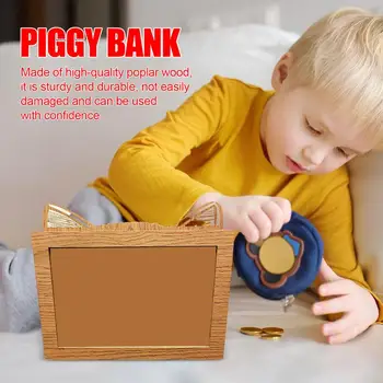 Fun & Funkcionális Fa Pénz Doboz Számolva a Megtakarítás & Költségvetés Készült, Könnyű piggy bank visszaszámlálás pénzt doboz Tervező piggy bank