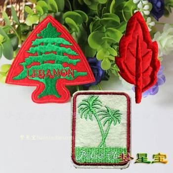 B325 kókusz fa piros fa levelei cédrus ruházat, dekorációs matrica, öntapadó szalag a hátsó DIY tartozékok
