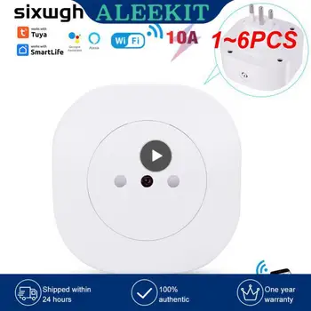 1~6DB Tuya WiFi Smart Socket Intelligens Otthon 16A / 10A olasz Csatlakozó Aljzatba Intelligens Élet hangvezérlés Időzítés Megosztás Az Alexa