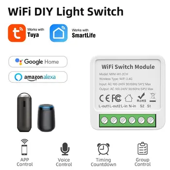 Tuya WiFi 1/2/3/4 Banda Smart Switch Modul Két Módon Control Az Intelligens Élet Intelligens Otthon Munka Alexa, A Google Haza Yandex Alice