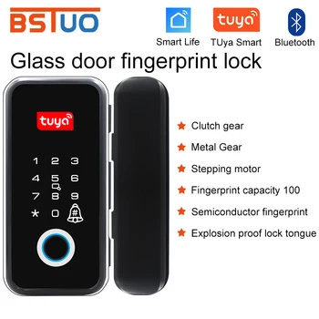 Tuya Smart Lock Üveg Ajtó Bluetooth Smart Biometrikus Ujjlenyomat-Zár, Elektromos Ajtó Gyakorlat ingyenes Digitális Zár App Kulcsnélküli