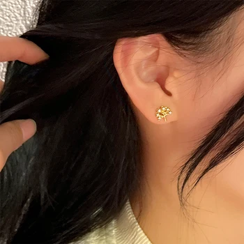 Divat nemes arany színű utánzat fa fülbevaló cirkon nők számára tervezték, kreatív temperamentum fülbevaló