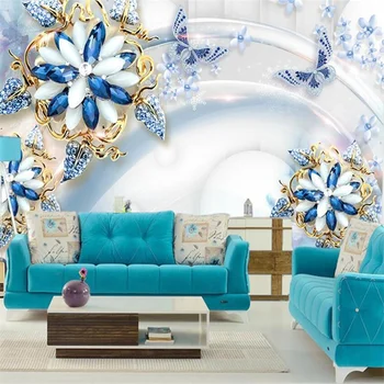 Saját háttérképet nemes, gyönyörű Európai stílusú virágok 3d sztereó TV háttér fal nappali, hálószoba dekoráció festés