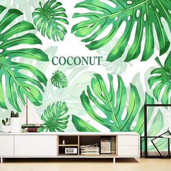 beibehang Modern minimalista trópusi eső banán levél háttér fal egyéni nagy falfestmény háttérkép cucc de parede para quarto