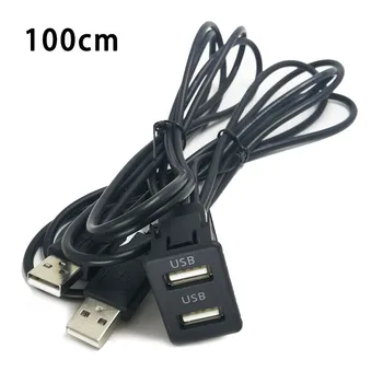 Tartós Gyakorlati Hosszabbító Adapter Kábel, Csatlakozó, Fekete vadonatúj USB Port Autó Dash Dual USB-Könnyen Telepíthető
