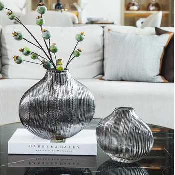 Északi Kreatív Átlátszó üveg váza Dekoratív dísz virágkötészeti kellékek, Modern otthon dekoráció esküvői váza