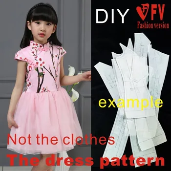 Ruházat papír minta gyermek ruházat állni gallér ruha varrás rajzok 1:1 fizikai papír minta CLQ6