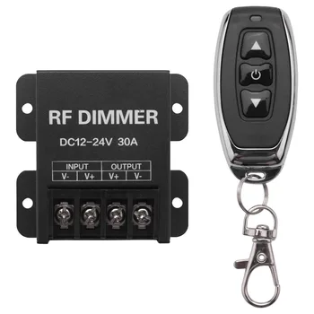 12V RF LED Dimmer Vezeték nélküli Fényerő 3 Kulcs Távirányító DC 12V - 24V 30A 360W 720W a 5050 3528 Egységes Színű Szalag Világítás