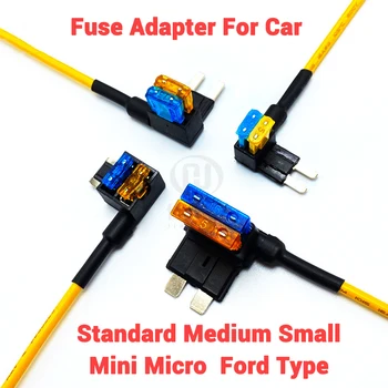 5 DB Közepes Kis Mini Micro Ford Típusú Biztosíték Adapter Kocsit az Elektromos Biztosítékok Adapter Biztosíték Készlet Tartozékok Áramkör Doboz