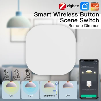 Tuya ZigBee Okos kulcsos Kapcsoló Vezeték nélküli Távirányító Gombot Vezérlő Multi-jelenet Kapcsolat Smart Switch elemes Automatizálás