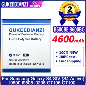 4600mAh B600BC B600BE B600BU Lítium Akkumulátor Samsung Galaxy S4 I9500 I9508 I9502 GT-I9505 I9506 Csere Telefon Cella
