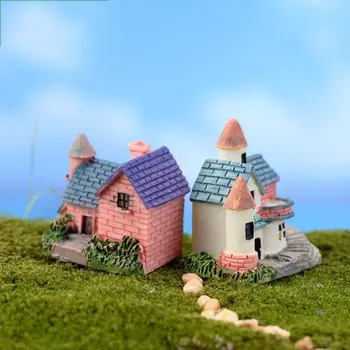 Tereprendezés Díszíteni DIY Miniatűr Figurákat Mesterséges Ház virágcserép Díszek Kis Ház Modell Gyanta Kézműves