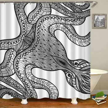 3D Óceán Polip Mosható, Zuhany Függöny Vízálló Szövet Fürdőszobában Zuhanyzó Függöny, Dekoráció Gersonality Nyomtatott Fürdő Képernyő