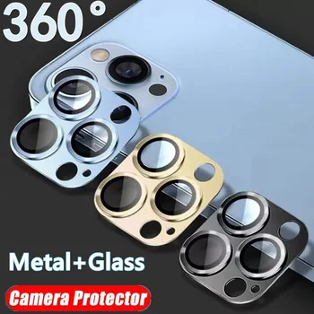 Fém Gyűrű Üveg Kamera Lencséjét Védő iPhone 14 Pro Max Edzett Üveg iPhone 11 12 13 Pro 13 12 Mini Kamera Védő