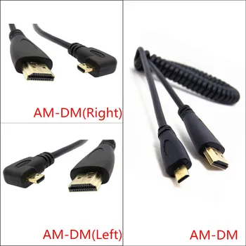 A mikro HDMI-HDMI DSLR Kamera, Monitor, Projektor TV Notebook Teleszkópos Nagy Felbontású Réz Mag Tavaszi Drót