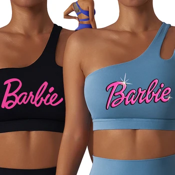 A Nők Barbie Sport Melltartó Termés Maximum Divat Lányok, Rázkódásálló Lélegző Jóga, Futás, Fitness Nem Acél Gyűrű Sport Mellény Fehérnemű