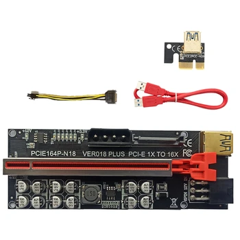 VER018 PLUSZ PCI-E Kelő Kártya PCI-E 1X, Hogy 16X USB3.0 60Cm Grafika Kelő Kártya 12 Szilárd Kondenzátorok Bányászati
